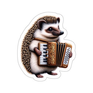 Sticker hérisson pour accordéon // Sticker musique irlandaise pour étui à instrument, ordinateur portable ou bouteille d'eau