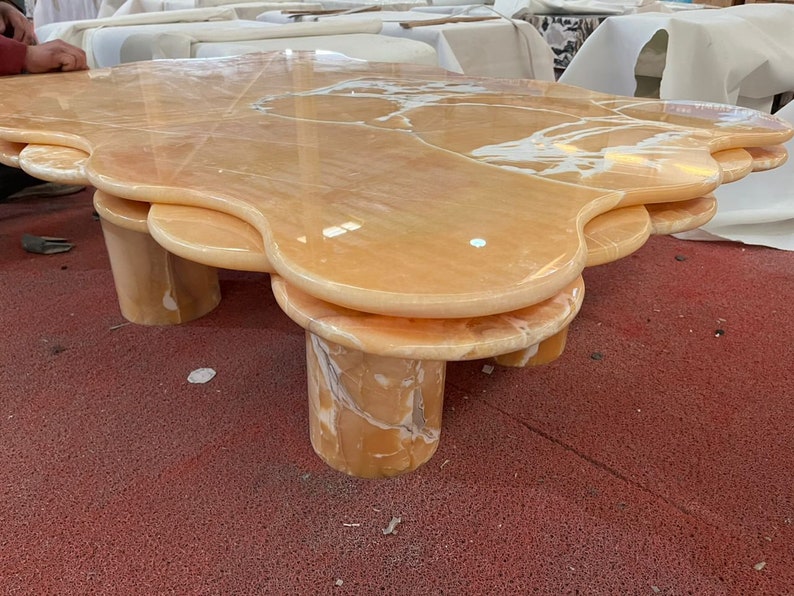 Custom Honey Onyx Marble Coffee Table 48x36in Ready to Ship Side Table ...