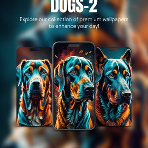 Set Of 5 Dogs Theme iPhone Samsung Smartphone Wallpaper Background Instant Digital Download For All Mobile Devices