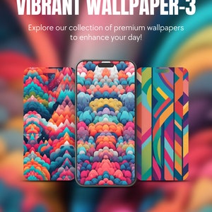 Set Of 5 Vibrant Theme iPhone Samsung Smartphone Wallpaper Background Instant Digital Download For All Mobile Devices