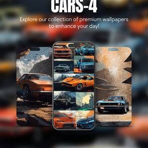 Set Of 5 Cars Theme iPhone Samsung Smartphone Wallpaper Background Instant Digital Download For All Mobile Devices