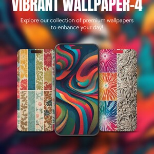 Set Of 5 Vibrant Theme iPhone Samsung Smartphone Wallpaper Background Instant Digital Download For All Mobile Devices