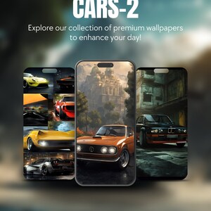 Set Of 5 Cars Theme iPhone Samsung Smartphone Wallpaper Background Instant Digital Download For All Mobile Devices