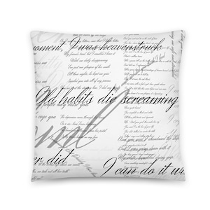 Throw Pillow 18 x 18 inches * Lyrics Poetry Poet * home decor * gifts for her