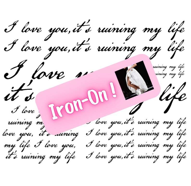 Quick Ship Free Shipping in US Ships to Canada Ironon i Love You, It's