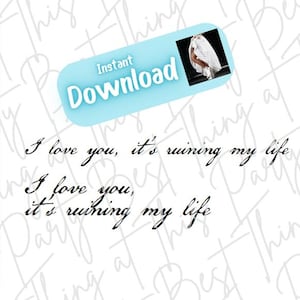 Natychmiastowe pobranie * png svg jpg * Tortured Concert Tour White Dress Lyrics Poets Era Cricut File DIY Iron-On * Kocham cię, to rujnuje mi życie