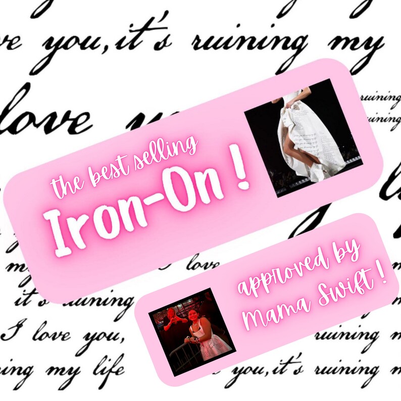 Quick Ship Free Shipping in US Ships to Canada Ironon i Love You, It's