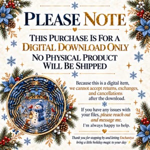 Digital download notification with winter scene and holiday text.