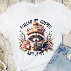 Coffee and Jesus PNG: Christian Bible Verse Design (Digital Download)