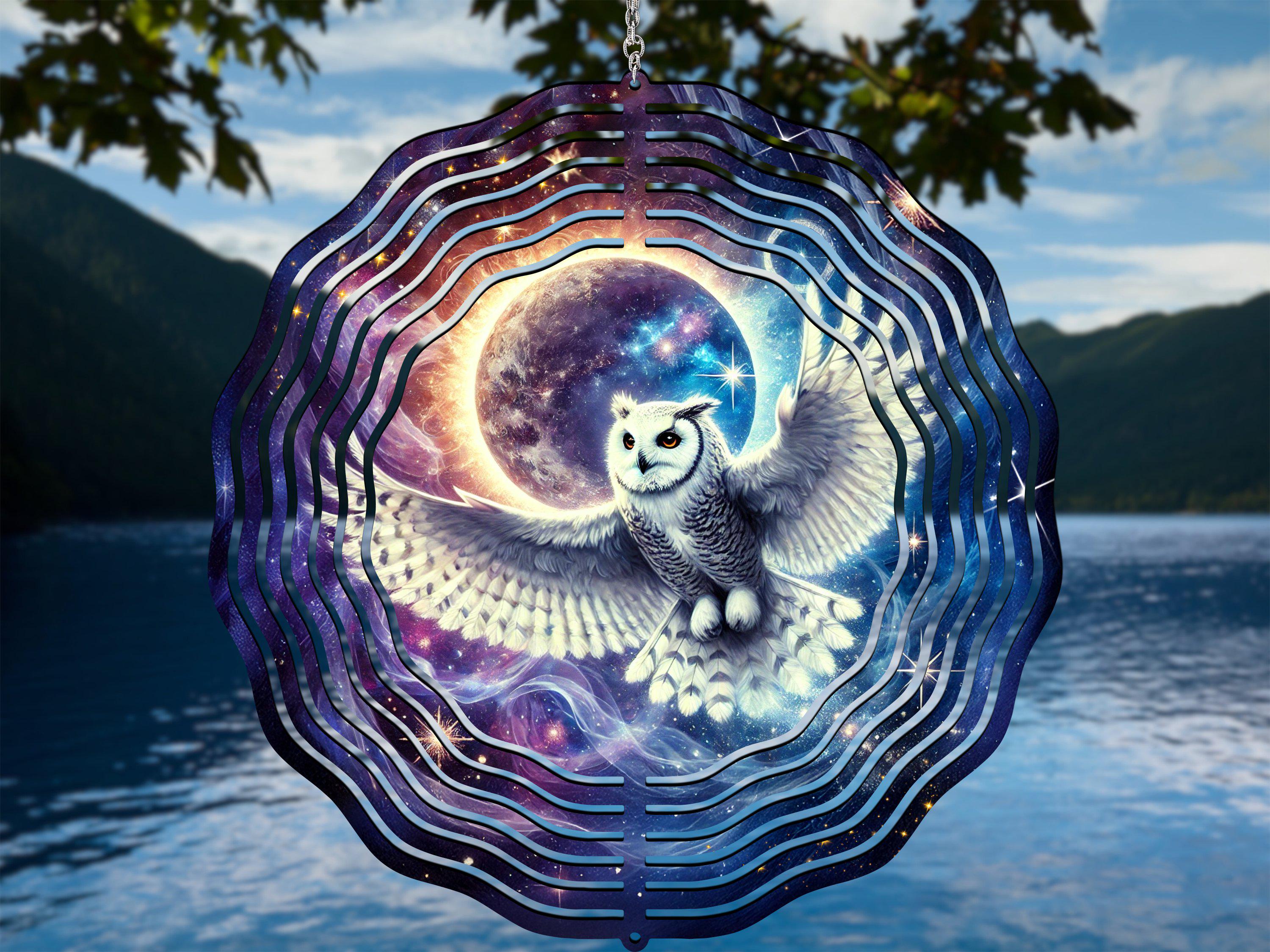 Owl Wind Spinner PNG: Magical Celestial Design (Digital Download)