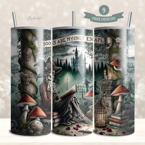 Romantasy Book Lover 20 oz Tumbler Sublimation Design (Digital Download)