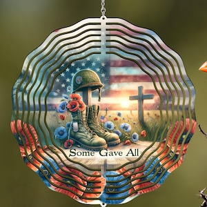American Flag Wind Spinner PNG: Patriotic Memorial Day (Digital Download)