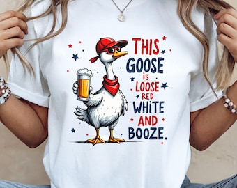 Funny Goose 4th of July PNG: Vintage Independence Day Design (Digital Download