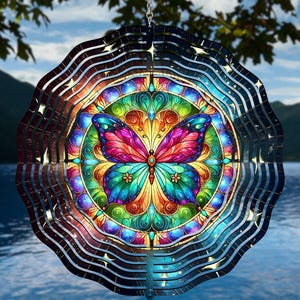 Butterfly Wind Spinner PNG, Summer Wind Spinner, Wind Spinner Design, Sublimation Wind Spinner Design