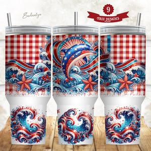 Tumbler Wrap Patriotic Dolphin da 40 once: design Hello Summer (download digitale)