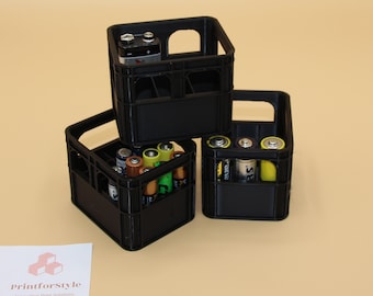 Clever battery storage in a stylish beer crate shape, beer crate