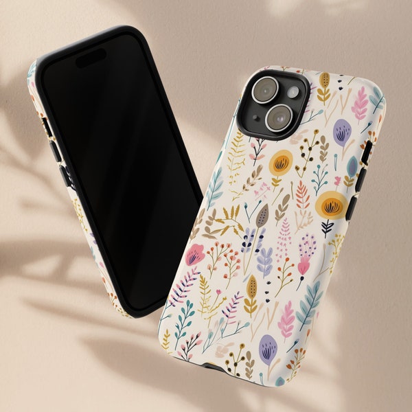 Chic Soft Pastel Flowers Phone Case, Durable Protective Floral Cover, Stylish Accessory for Her, Unique Birthday Gift for Bachelorette
