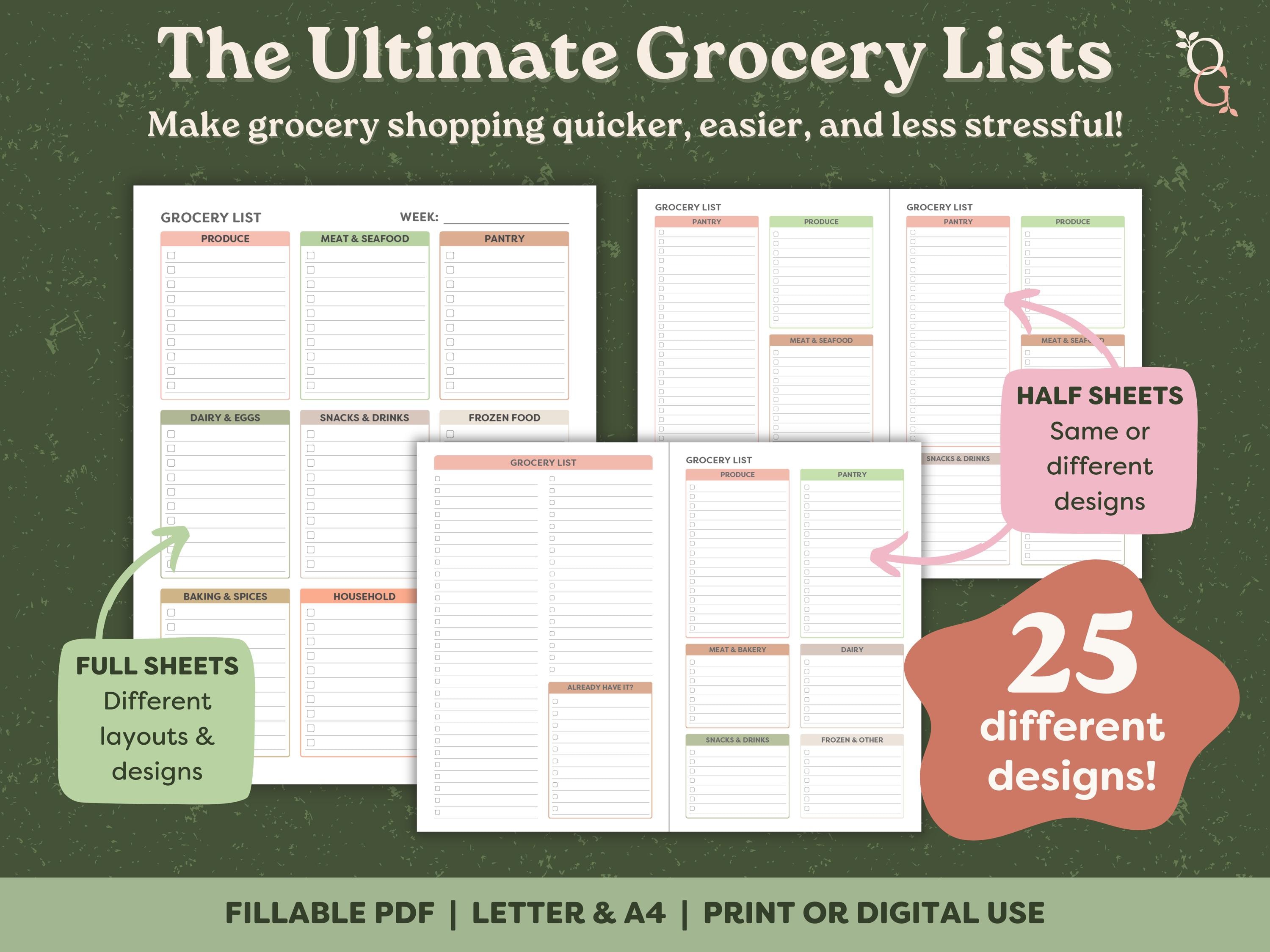 Grocweries List.pdf EDITABLE Grocery List, Shopping List, Store List, Food List, Printable ...