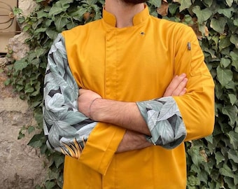 Patterned chef Jacket Personalized Chef Coat Chef Jacket For Man And Women Bartender Uniform Free Embroidery Chef Gift Unisex Restaurant