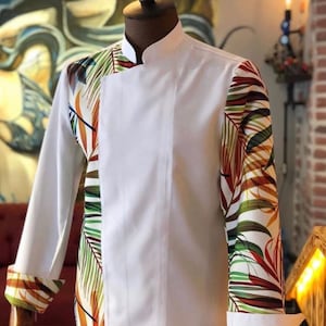 Patterned Personalized Chef Coat Chef Jacket For Man And Women Bartender Uniform Free Embroidery Chef Gift Unisex Restaurant