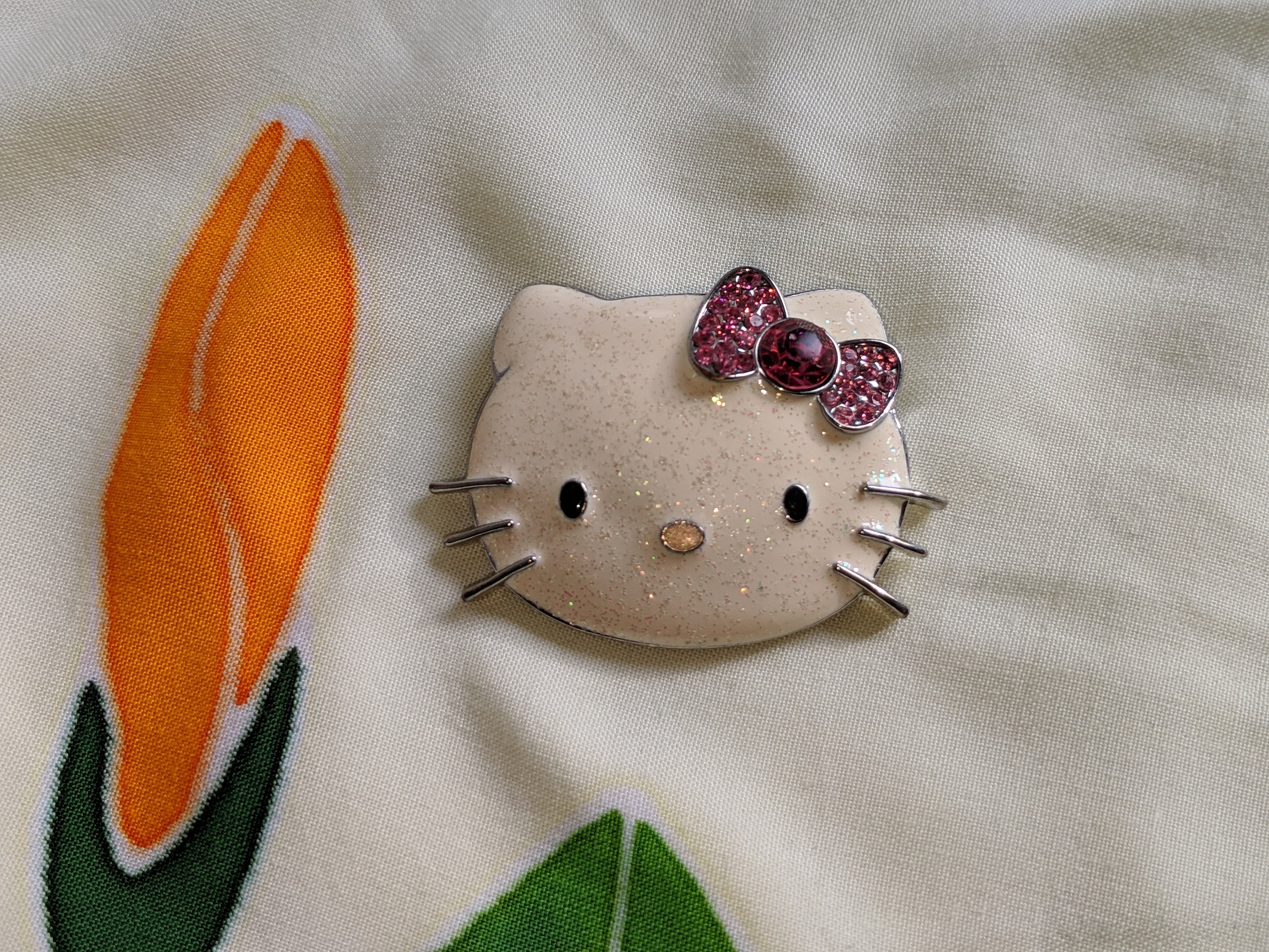 Hello Kitty Inspired Brooch Pin~Iridescent Hello Kitty Brooch~Aurora Borealis Jewelry~Mother/'s Day Gift~ Jewelry gift For Her
