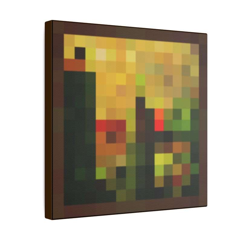 Minecraft Painting Albanian Pixel Painting Printed on Wooden Canvas Etsy