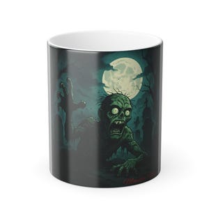 Rise & Grind - Color Morphing Zombie Cemetery Mug