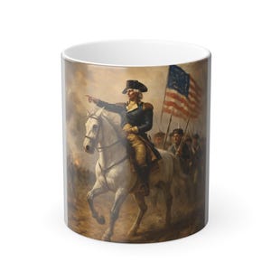 George Washington Battle of Princeton Mug - Revolutionary War Color Morphing Cup