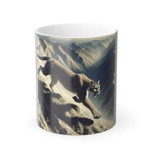 Silent Descent - Mountain Lion Color Morphing Mug