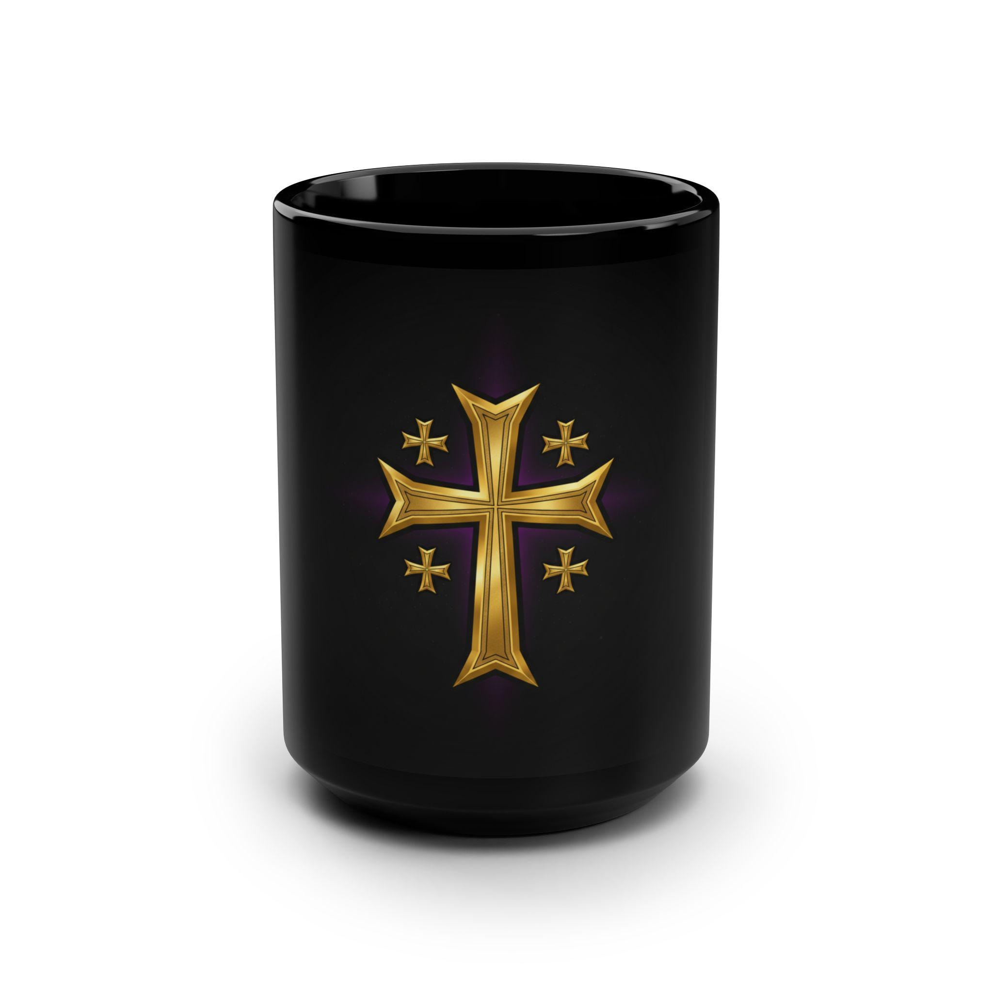 エルサレム十字架マグ | 黒陶器製 15オンス クルセイダーカップ - Etsy
