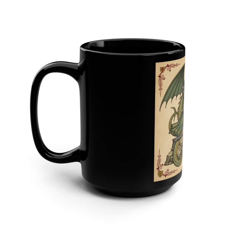 Dragon Slayer Mug | Black Ceramic Fantasy Coffee Cup, 15oz - Etsy