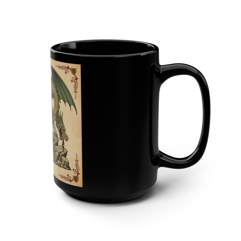 Dragon Slayer Mug | Black Ceramic Fantasy Coffee Cup, 15oz - Etsy