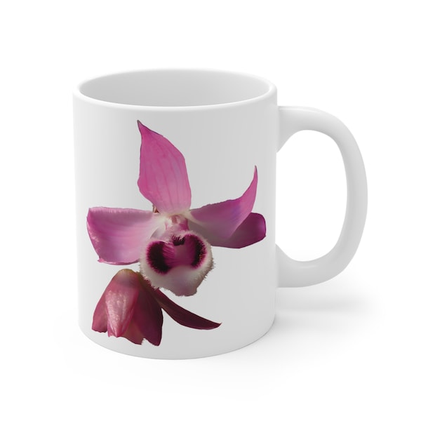 Mug 11oz,  Pink Flower Mug, Nature-Inspired, Floral Art, Botanical Mug, Unique Art, Wildflower