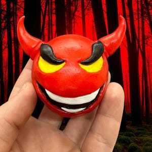 Unique Handmade Polymer Clay Devil Lamp, Miniature Artistic Night Light, Gothic Home Decor, Quirky Handmade Gift, Halloween Decoration