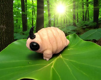 Rhino Larva Fantasy Figurine, Whimsical Creature with Fairy Vibes, Cute and Creepy Handmade Sculpture, Mini Forest Monster, Unique Decor