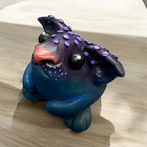 Little Cute Monster Galaxy Gift,Funny Shelf Decor, Fun Polymer Clay Tea Pet