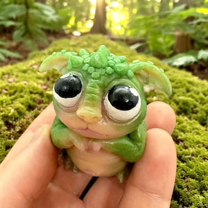 Swamp Monster Figurine, OOAK Polymer Clay Sculpture, Fantasy Nature Spirit Miniature, Unique Plant Accessory, Perfect Gift for Collectors
