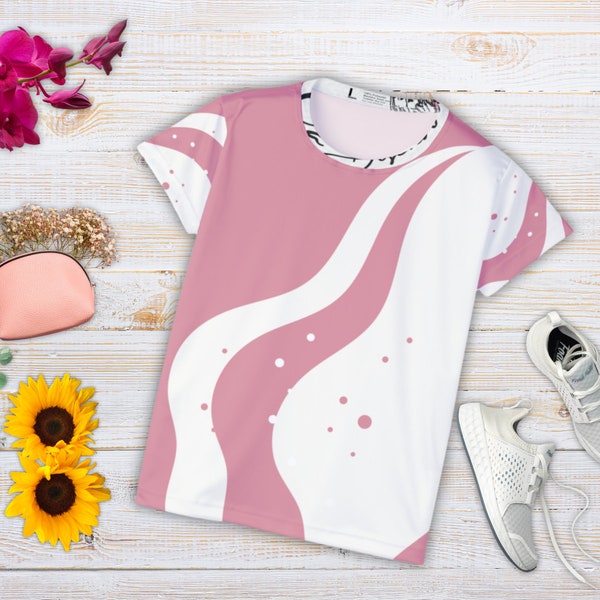 Women's Sports Jersey (AOP) rose and line, rose and white, point, femenino, supernatural, rose and white tshirt, woman tee, Mothers Day
