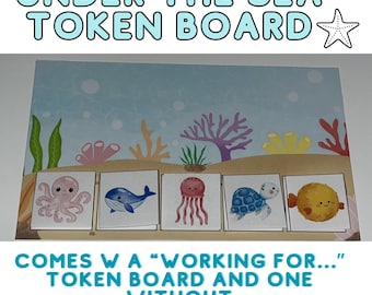 sea token board, token boards for girls, token boar for boys, token board, aba visuals, aba, rbt, bcba, bcaba, reward chart, token boards