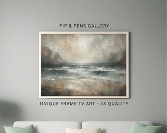 Vintage Abstract Beach, Samsung Frame TV Art, Beach, Vintage Landscape, Beach Painting, Digital Download Frame TV Art | TV33, TV136, Beach