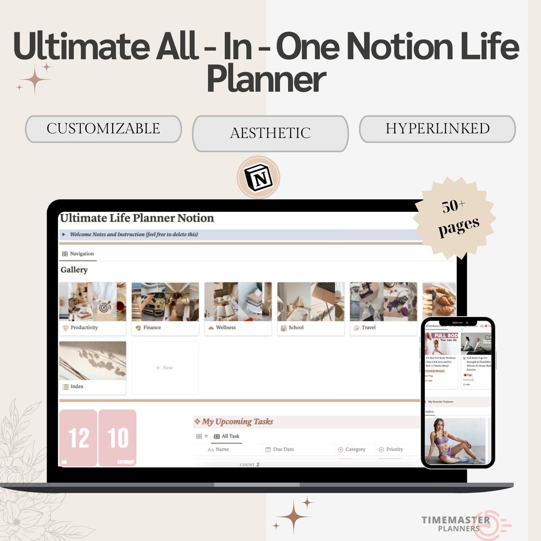 2024 All in One Notion Template Dashboard, Notion Ultimate Life Planner ...