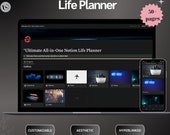 Digital Planner 2025 Notion Template Dashboard All in One Notion Life Planner Dark Mode Notion Notes Notion Weekly Planner