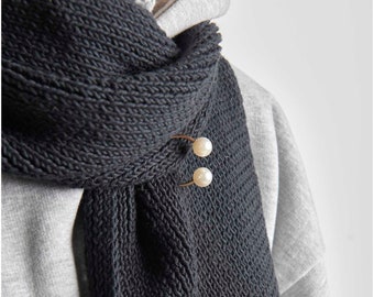 Pearl hoop shawl pin, Doer-Upper - an alternative to buttons for your knits