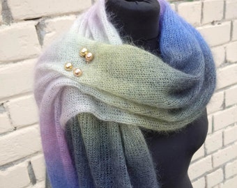 Golden shawl pin, Doer-Upper - an alternative to buttons for your knits