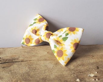 Sunflower Pet Bow with Velcro Coller Attachement, Size Small