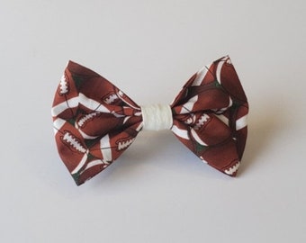 Football Chic Pet Bow Tie with Velcro Collar Attachment - Touchdown / Tailgate / Sports Accessories