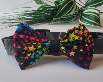 Handmade Glitter Multi Colored Star Dog Bow - Sparkle and Shine for Your Pup / Pet Accessory / Cat / Star Pet Gift