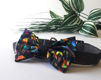 Rock Guitar Inspired Pet Bow Tie in Vibrant Multi-Colors - Perfect for Music Lovers / Pet Gift / Cat / Dog