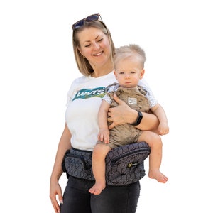 Yuvjoy Portabebés con asiento de cadera para bebé, portabebés con cabestrillo adicional y soporte lumbar para recién nacidos, niños pequeños de 6 a 45 libras