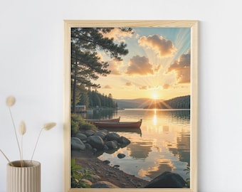 Lake Winnipesaukee Sunset Print | New Hampshire Nature Photography (Digital Download)